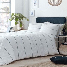 Salcombe Duvet Set White & Navy
