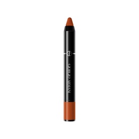 Armani Beauty Color Sketcher lip pencil in Scarlatto, a warm terracotta-orange shade in a black twist-up crayon format