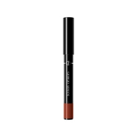 Armani Beauty Color Sketcher lip pencil in Terra, a warm brown-nude shade, in sleek black twist-up packaging