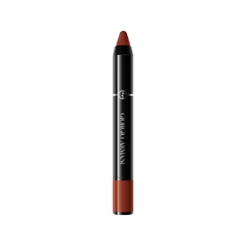 Armani Beauty Color Sketcher lip pencil in Terra, a warm rust-brown shade, with black barrel and silver branding