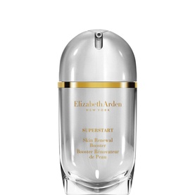 Elizabeth Arden Superstart Skin Renewal Booster 30ml serum in clear silver teardrop-shaped bottle with gold band detail