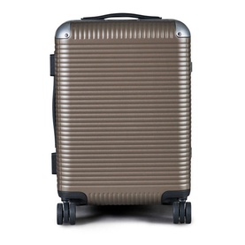 FPM Bank Light Spinner 68 hardshell suitcase in brown with ribbed texture, silver-tone top handle, and four spinner wheels