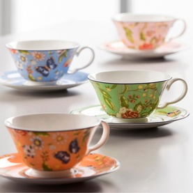 Cottage Garden Teacups & Saucers