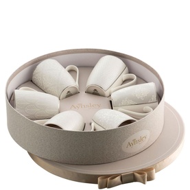 Silver Brocade Mugs Set of 6