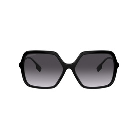 Burberry BE4324 Square Sunglasses in black acetate with oversized frames and gradient grey lenses, front view