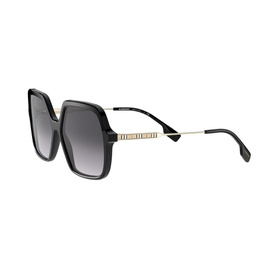 Burberry BE4324 Square Sunglasses in black acetate with oversized frame, gradient grey lenses and gold-tone temple detail