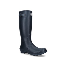 Barbour Bede Country Wellington Boots in navy rubber, knee-height with buckle strap detail and vulcanised sole