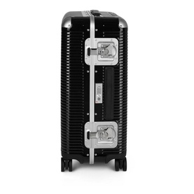 FPM Bank Light Spinner 68 in black hard-shell with silver aluminium frame, dual TSA locks, and four spinner wheels