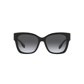 Burberry BE4345 Square Sunglasses in black acetate with oversized frames and gradient grey lenses, front view