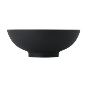 Royal Doulton Olio Black Serving Bowl 21cm, matte black finish, wide shallow form with footed base
