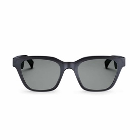 Bose Frames Alto Audio Sunglasses in black with square frames, grey tinted lenses, and speaker-integrated temples
