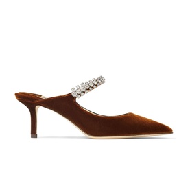 Bing 65 Velvet Crystal Strap Mules