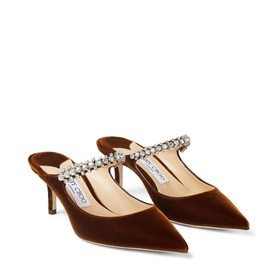Bing 65 Velvet Crystal Strap Mules