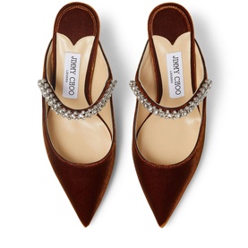 Bing 65 Velvet Crystal Strap Mules