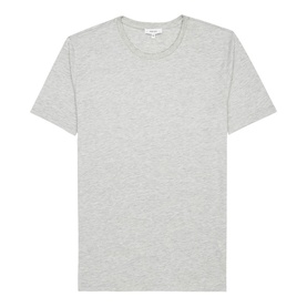 Reiss Bless Regular Fit T-Shirt in grey marl, round neckline, short sleeves, straight hem, 100% cotton