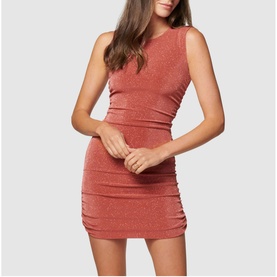 Beatrix Ruched Glitter Mini Dress