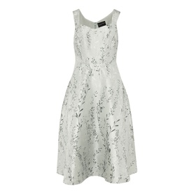 Phase Eight Becka Trailing Jacquard Dress in green, sleeveless fit-and-flare style with sweetheart neckline and floral jacquard pattern