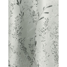 Phase Eight Becka Trailing Jacquard Dress in green, close-up of silver-tone floral trailing leaf jacquard fabric detail