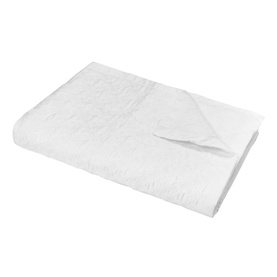 Valeron La Mer Bedspread in white, folded, with subtle quilted texture. 270x260cm