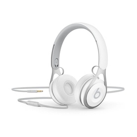 Apple Beats EP On-Ear Headphones in white, with wired cable and inline remote, shown from front angle