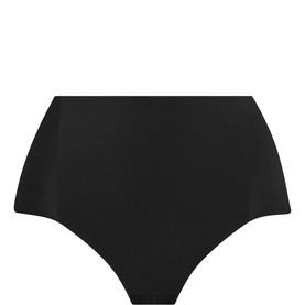 Wacoal Beyond Naked Control Briefs in black, high-waist smoothing brief with clean minimal finish