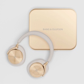 Bang & Olufsen Beoplay H95 wireless over-ear headphones in gold with matching gold storage case
