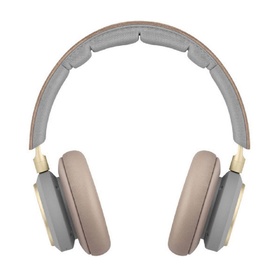 Bang & Olufsen Beoplay H9 Noise-Canceling Wireless Over-Ear Headphones in grey and tan with gold-tone accents, front view