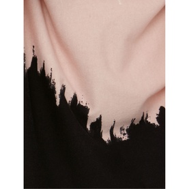 Phase Eight Bertie Brushstroke Fine Sweater in pink, close-up of black brushstroke design detail across lower hem