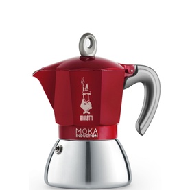 Moka Induction 6 Cup Coffee Pot Red