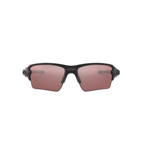 Oakley Rectangle Sunglasses 2.0 XL in black with semi-rimless wrap frame and dark rose-tinted lenses