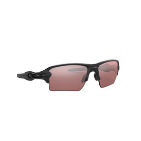 Oakley Rectangle Sunglasses 2.0 XL in black with wrap-around sport frame and dark rose-tinted lenses