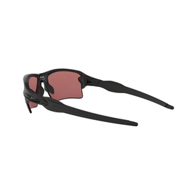 Oakley Rectangle Sunglasses 2.0 XL in black, rear view showing wraparound frame, slim temples and dark rose-tinted lenses