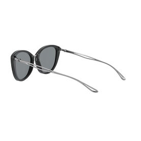 Armani Cat Eye Sunglasses 0AR8123 in black with silver metal temples, shown from rear three-quarter angle