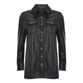 Faux Leather Shacket