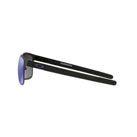 Oakley Holbrook Metal Square Sunglasses in black, side profile view showing slim temple arms and rectangular frame silhouette