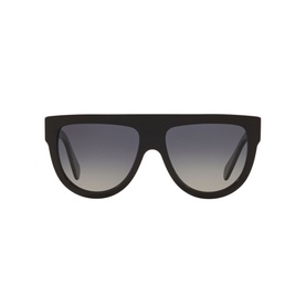 Celine CL4001IN Irregular Sunglasses in black with flat top bar, bold square frames and gradient grey lenses