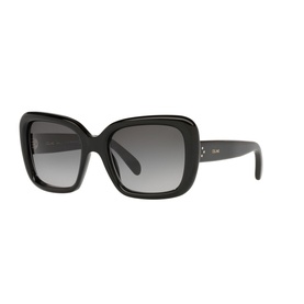 Celine CL40162I Rectangle Sunglasses in black with oversized frame and gradient grey lenses