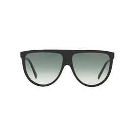 Celine CL4006IN Rectangle Sunglasses in black with flat top bar, oversized frame and gradient green lenses
