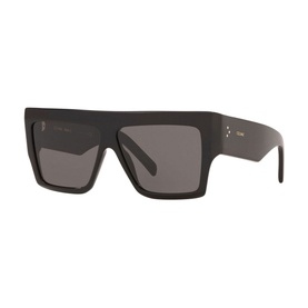 Celine CL40092I Irregular Sunglasses in black with flat square frames, thick temples and grey lenses