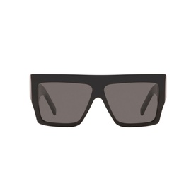 Celine CL40092I Irregular Sunglasses in black, oversized flat-top square frames with grey lenses and silver temple detail