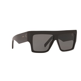 Celine CL40092I Irregular Sunglasses in black, oversized flat-top frame with dark grey lenses and thick temples