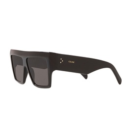Celine CL40092I Irregular Sunglasses in black with oversized flat-top frame, thick temples and dark grey lenses