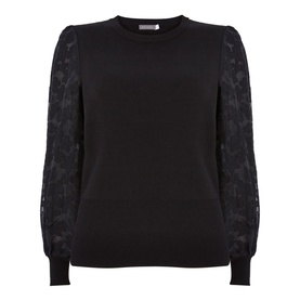 Woven Puff Sleeve Jumper