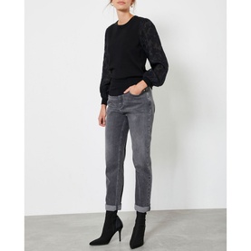Woven Puff Sleeve Jumper