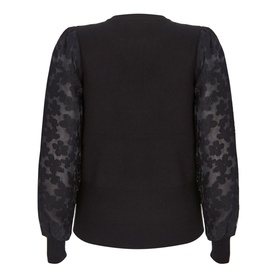 Woven Puff Sleeve Jumper
