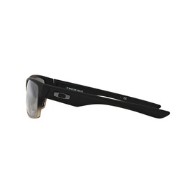 Oakley Twoface Sunglasses OO9189 in black, side profile view showing temple arm with branding and wrap-around frame design