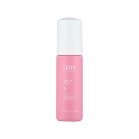 Bare by Vogue Self Tan Foam in Medium, pink pump bottle with white cap, instant self-tanning foam formula