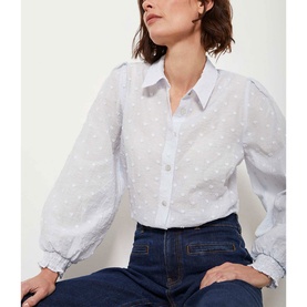 Dobby Puff Sleeve Shirt