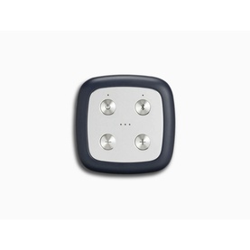 Roberts Beacon 320 Bluetooth Speaker in blue, top-down view showing silver control panel with four rotary dials