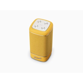 Roberts Beacon 320 Bluetooth Speaker in yellow, compact rectangular design with silver control buttons on top
